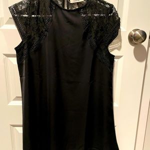 Black dress, lace sleeves